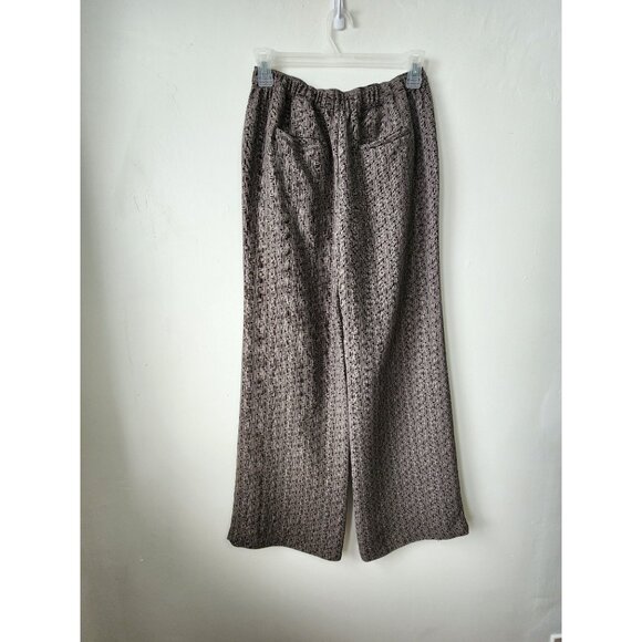 Geometric Pattern Wide-Leg Pants 4 Pockets Office Wear Palazzo Trousers Relaxed - Picture 6 of 15